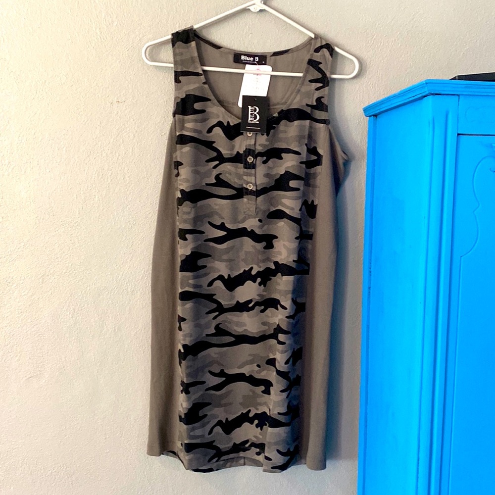 Blue B brand army fatigue design dress